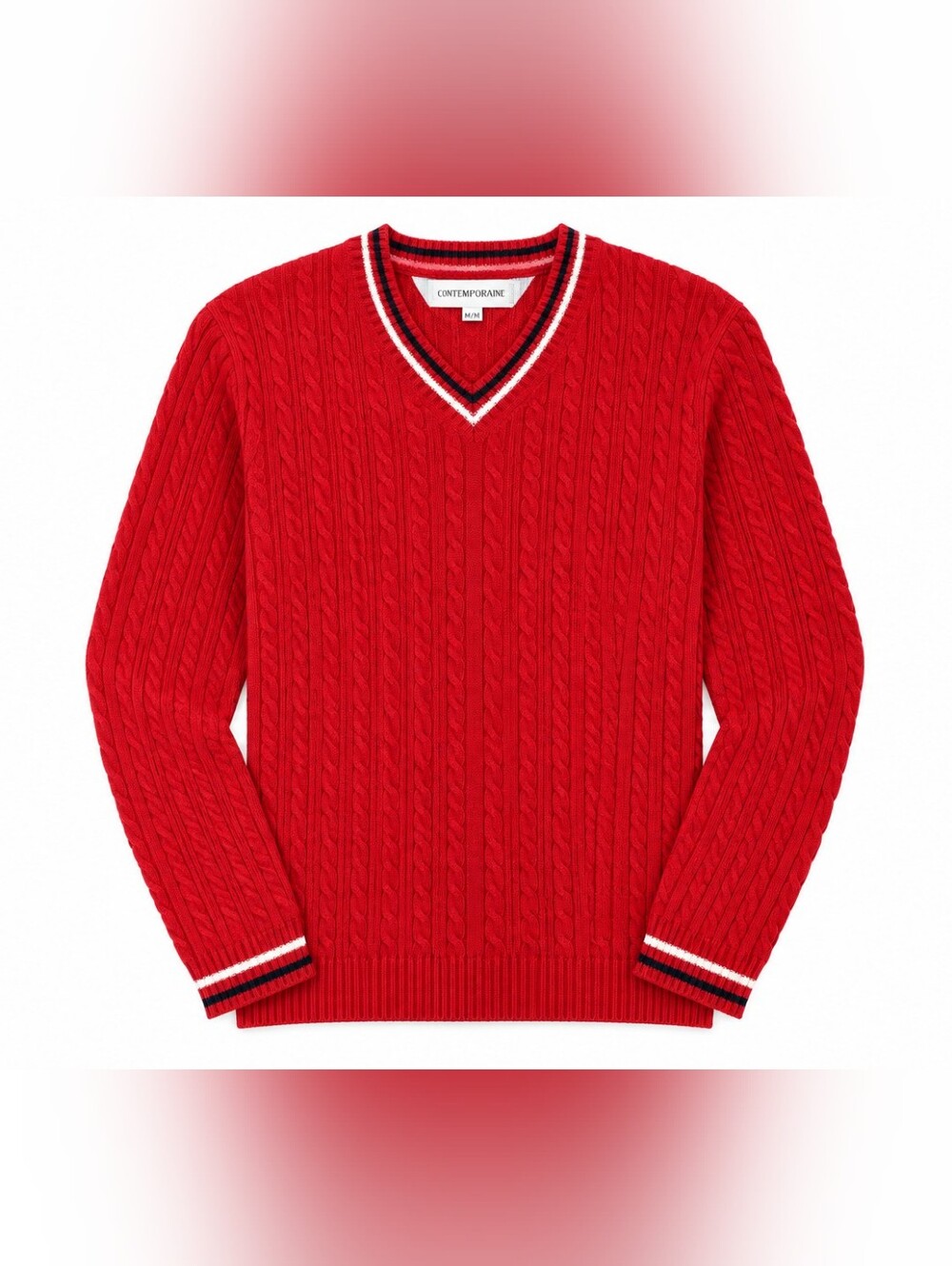 Simons Contemporaine women's red vintage cable knit sweater size M